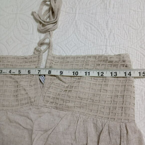 TIFFISI Beige Halter Maxi Dress With Smocked Bodice & Tie-Back Womens Size S - Picture 6 of 9